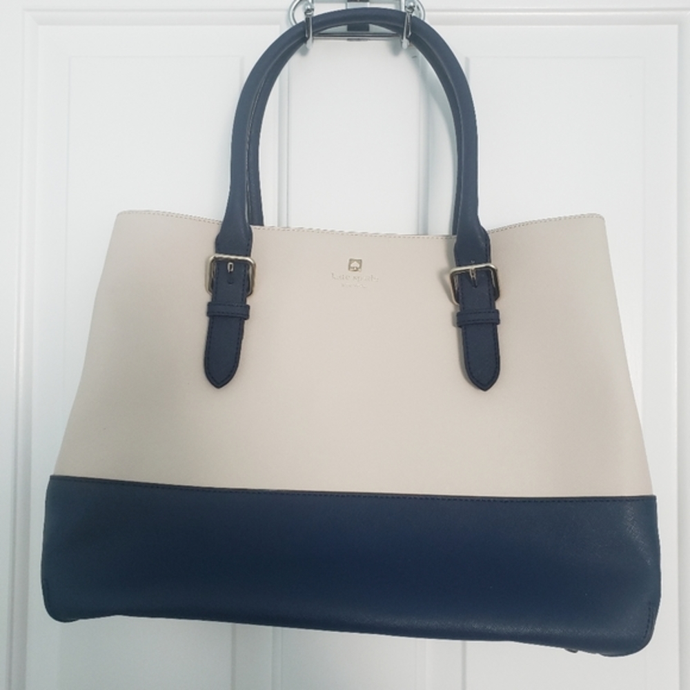 Kate Spade Cove Street Colorblock Airel Tote in pebble/French navy